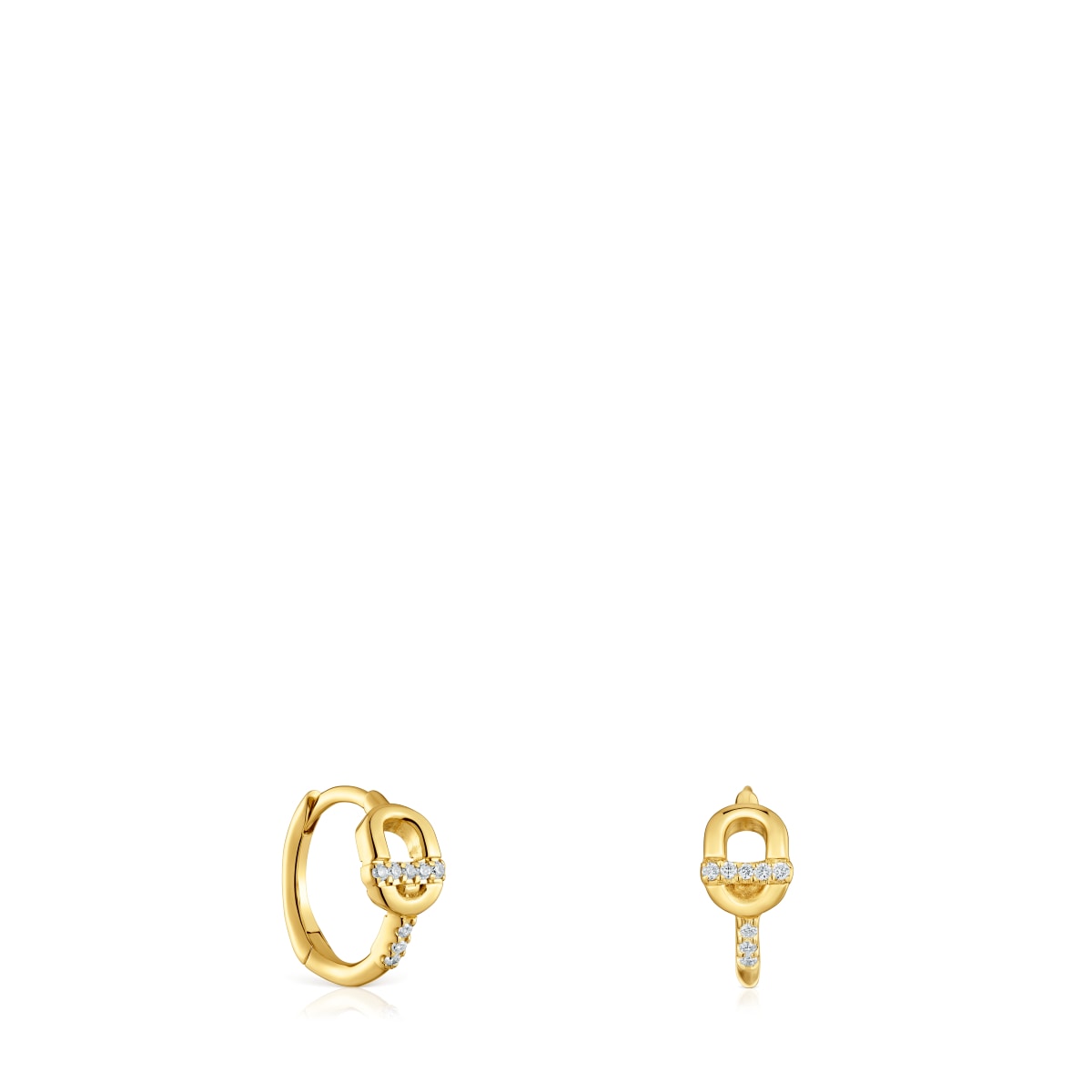 Tous - Pendientes De Aro Con Oro 14 Kt Y Diamantes Tous Manifesto - Transparente