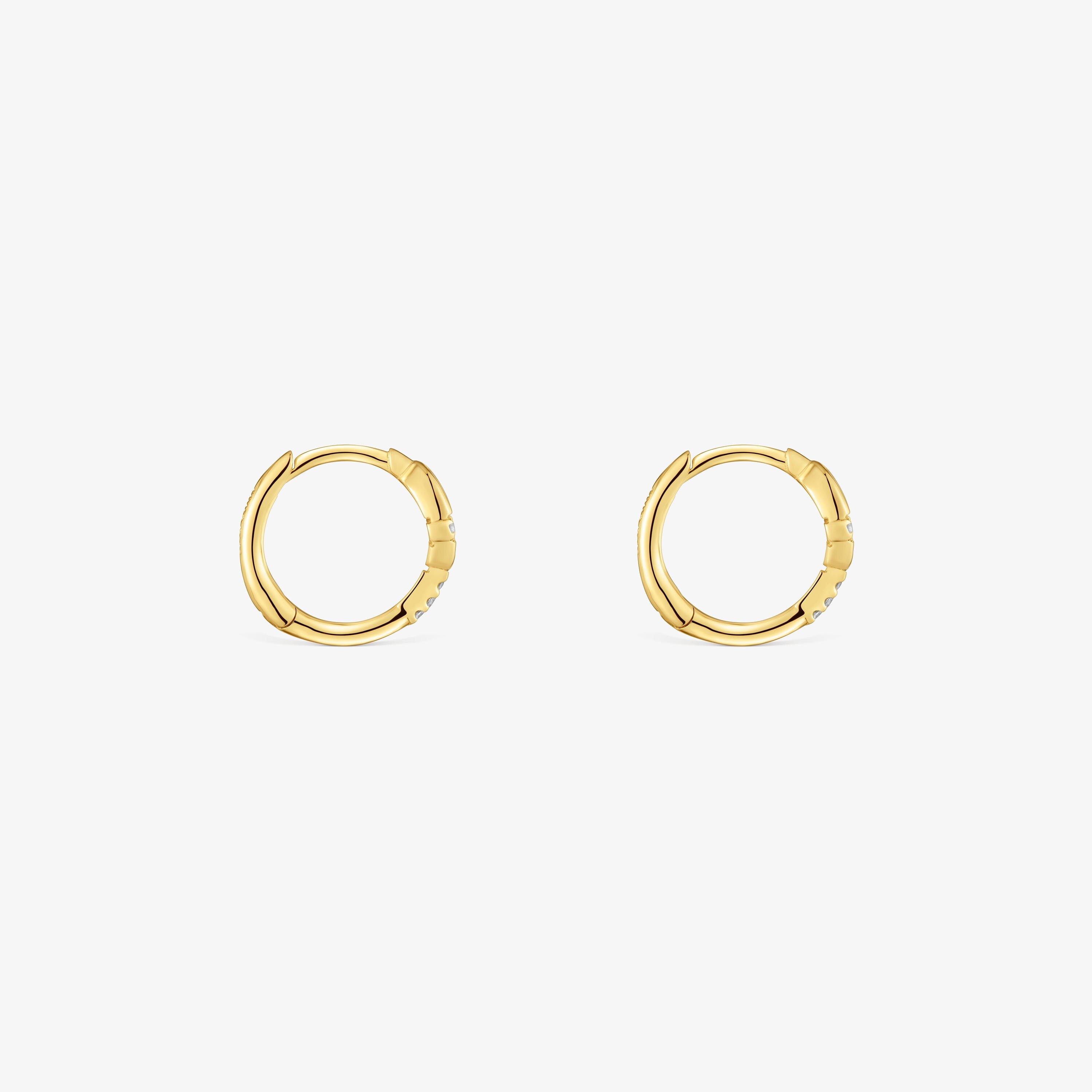 14K solid gold Hoop earrings with diamonds TOUS MANIFESTO