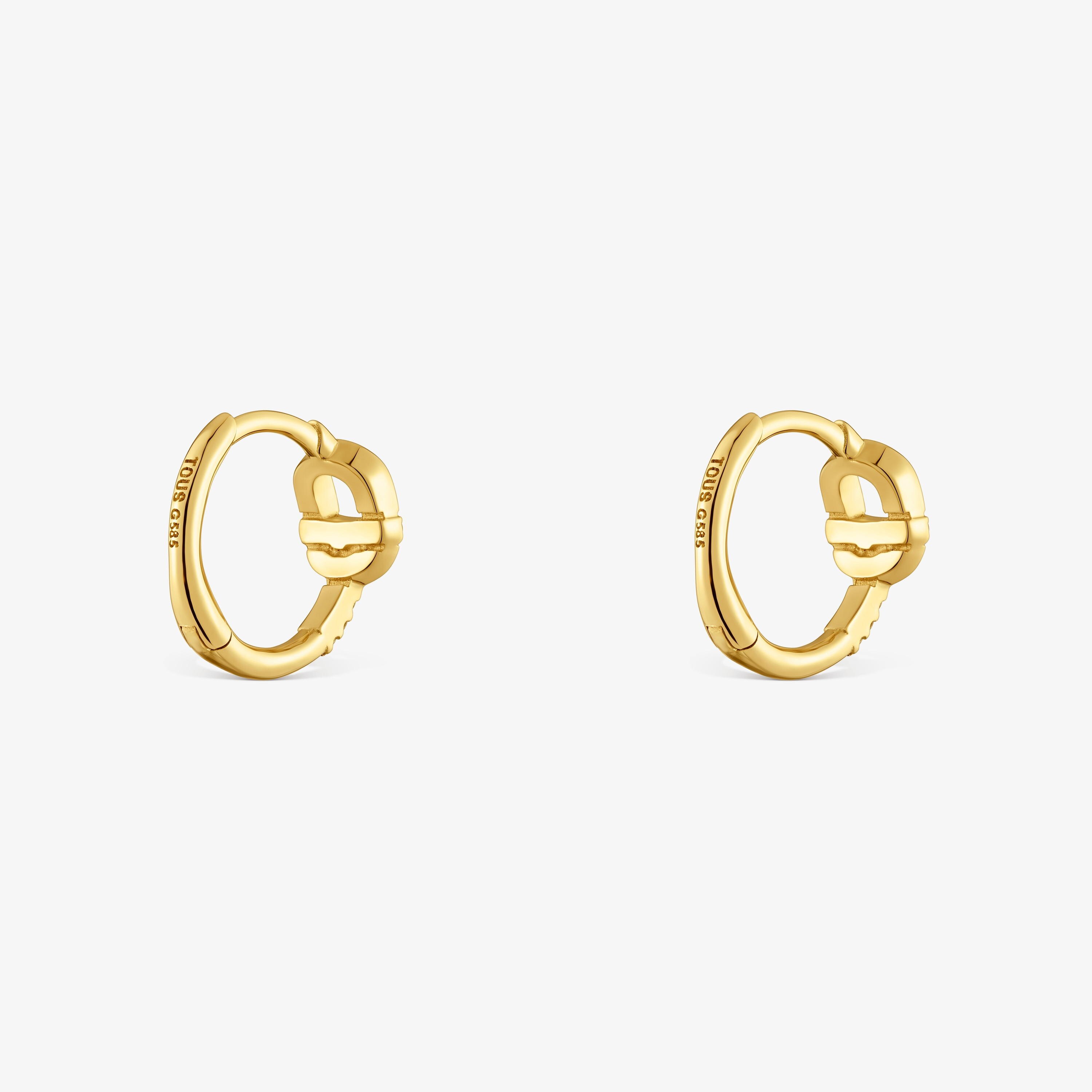 14K solid gold Hoop earrings with diamonds TOUS MANIFESTO