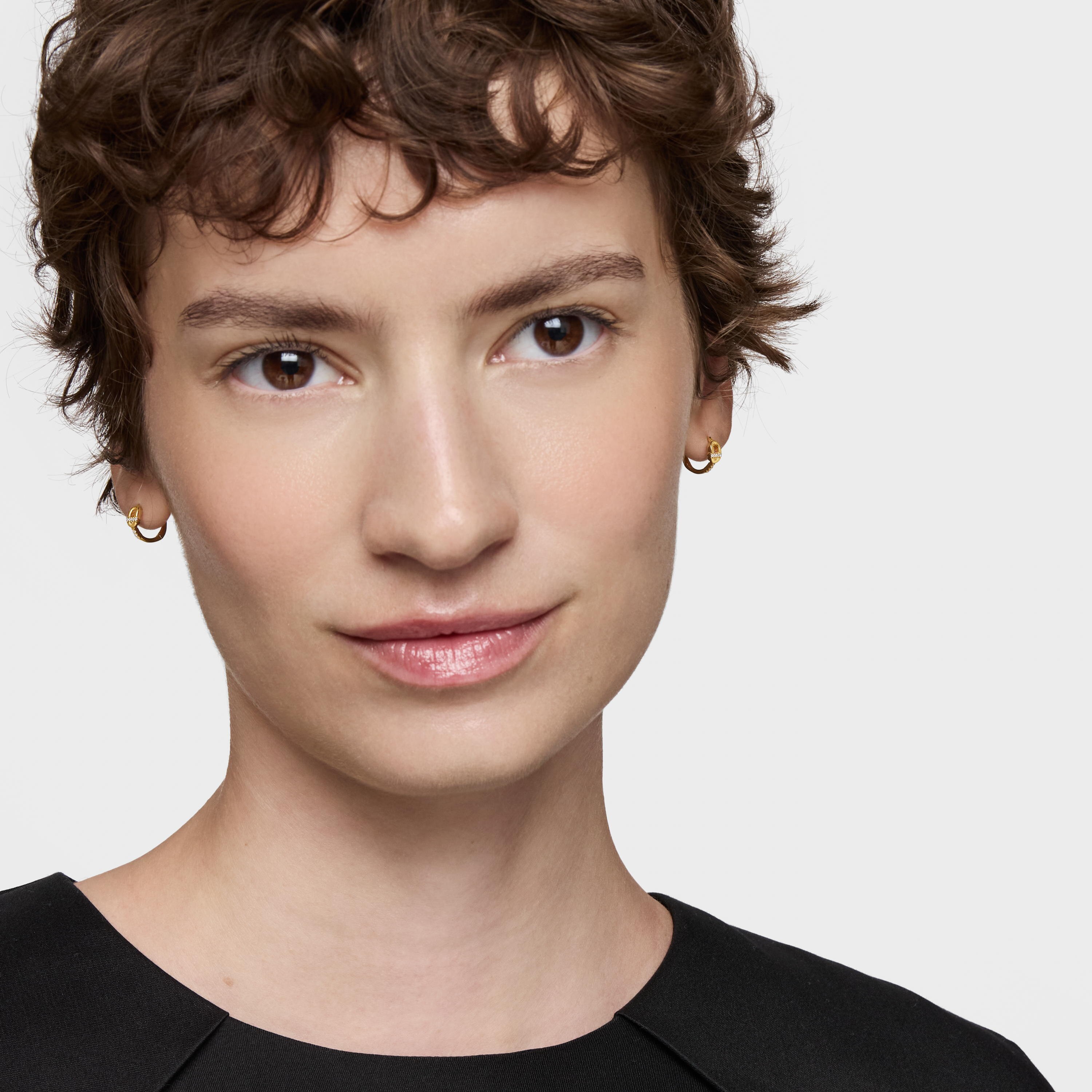 14K solid gold Hoop earrings with diamonds TOUS MANIFESTO
