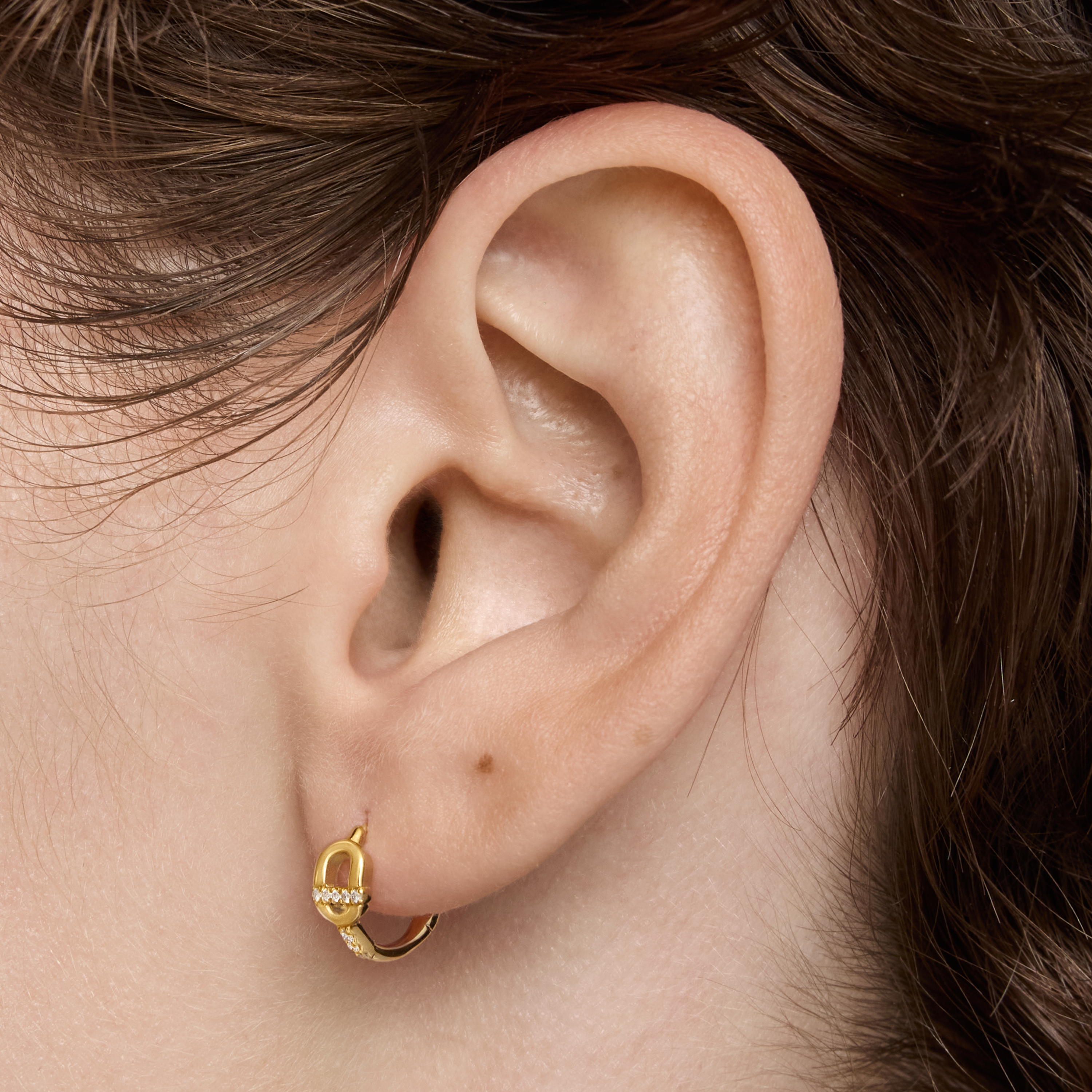 14K solid gold Hoop earrings with diamonds TOUS MANIFESTO