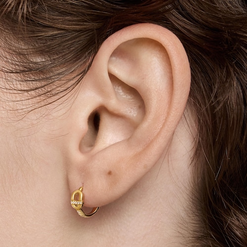 14kt gold Hoop earrings with diamonds TOUS MANIFESTO