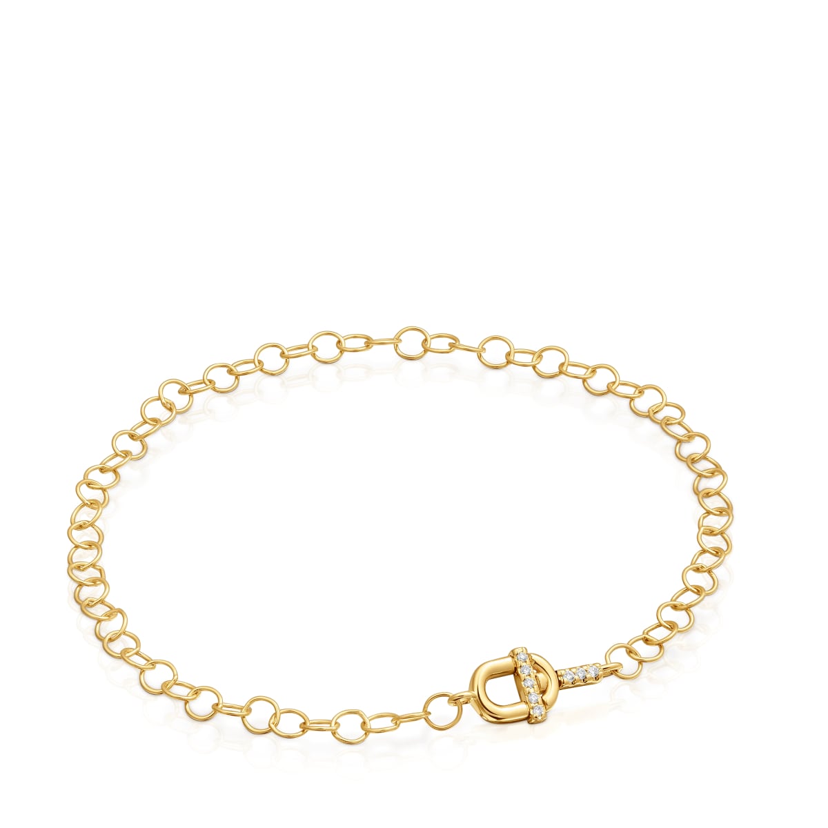 Tous - Pulsera Con Oro 14 Kt Y Diamantes Tous Manifesto - Transparente
