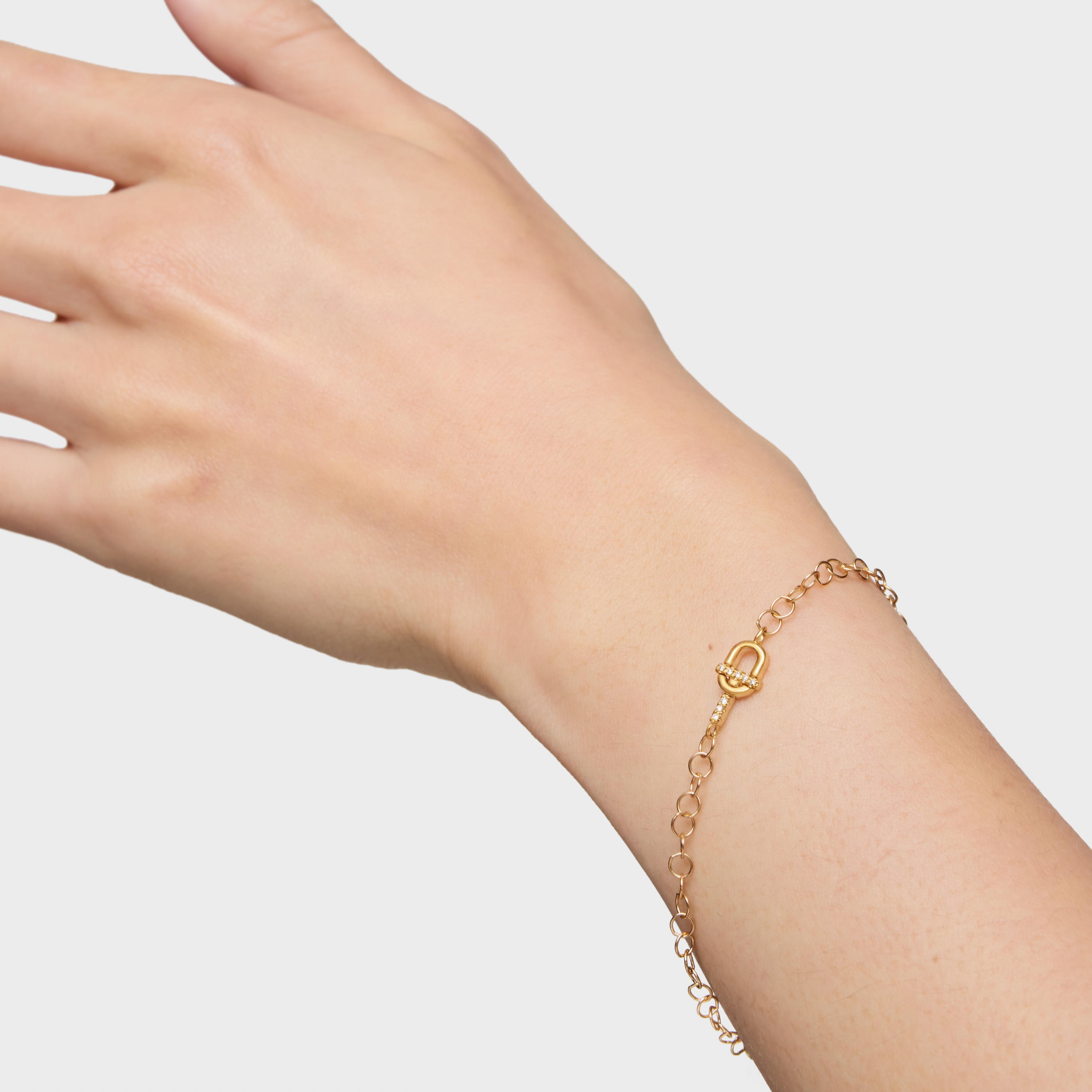 14K solid gold Bracelet with diamonds TOUS MANIFESTO