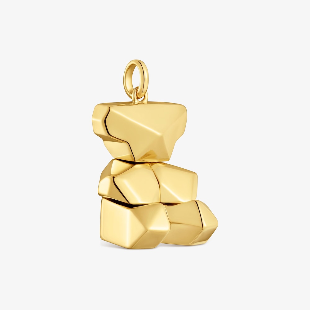 Colgante con ba&ntilde;o de oro 18 kt sobre plata oso c&uacute;bico TOUS Sweet 40s