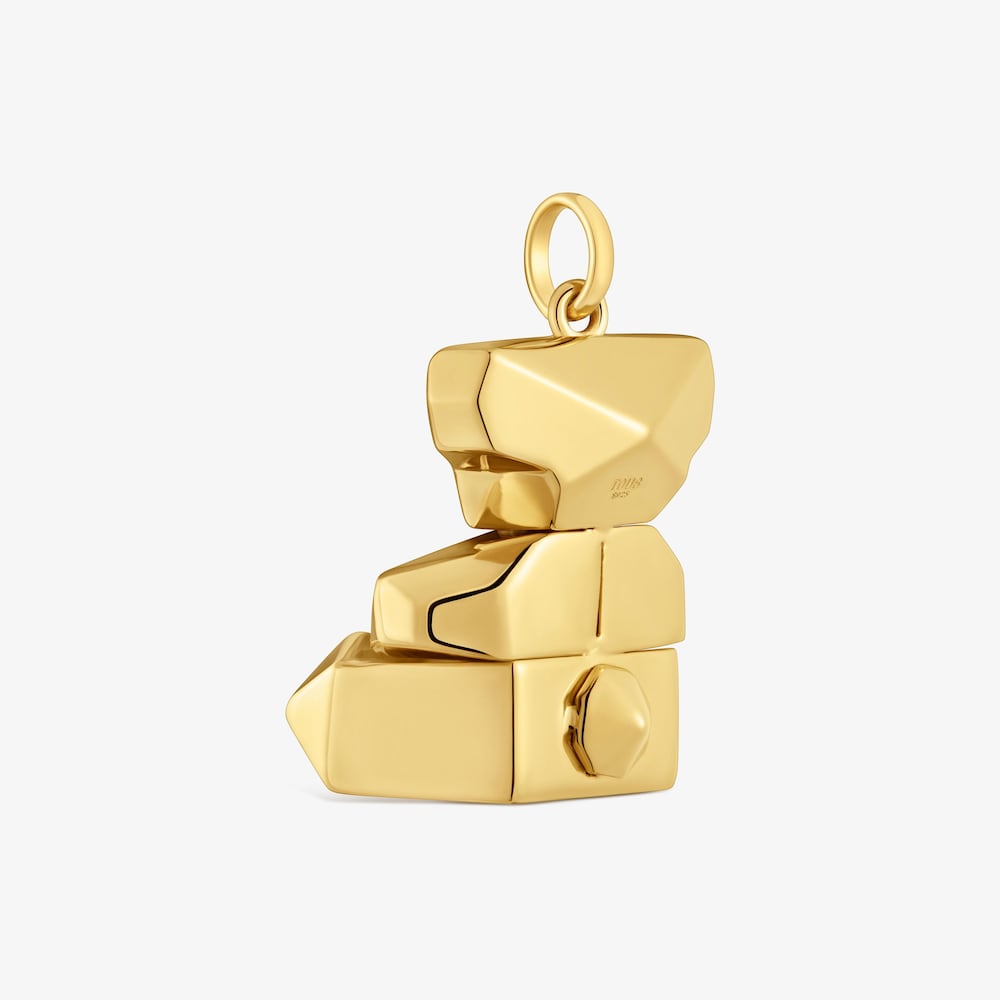 Colgante con ba&ntilde;o de oro 18 kt sobre plata oso c&uacute;bico TOUS Sweet 40s