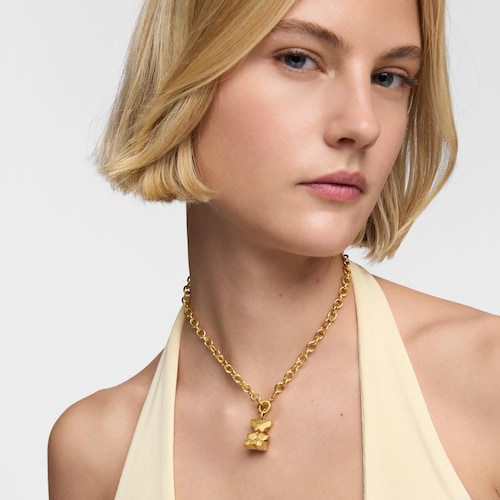 Colgante con baño de oro 18 kt sobre plata oso cúbico TOUS Sweet 40s