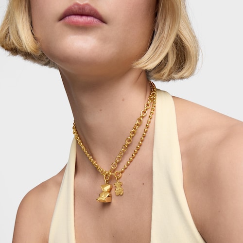 Colgante con baño de oro 18 kt sobre plata oso cúbico TOUS Sweet 40s