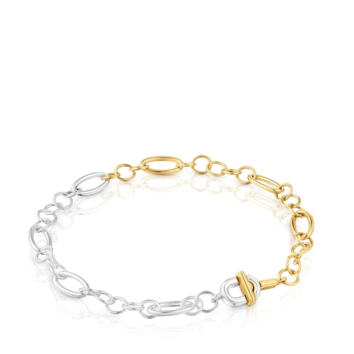 Pulsera bicolor cadena pequeña TOUS MANIFESTO