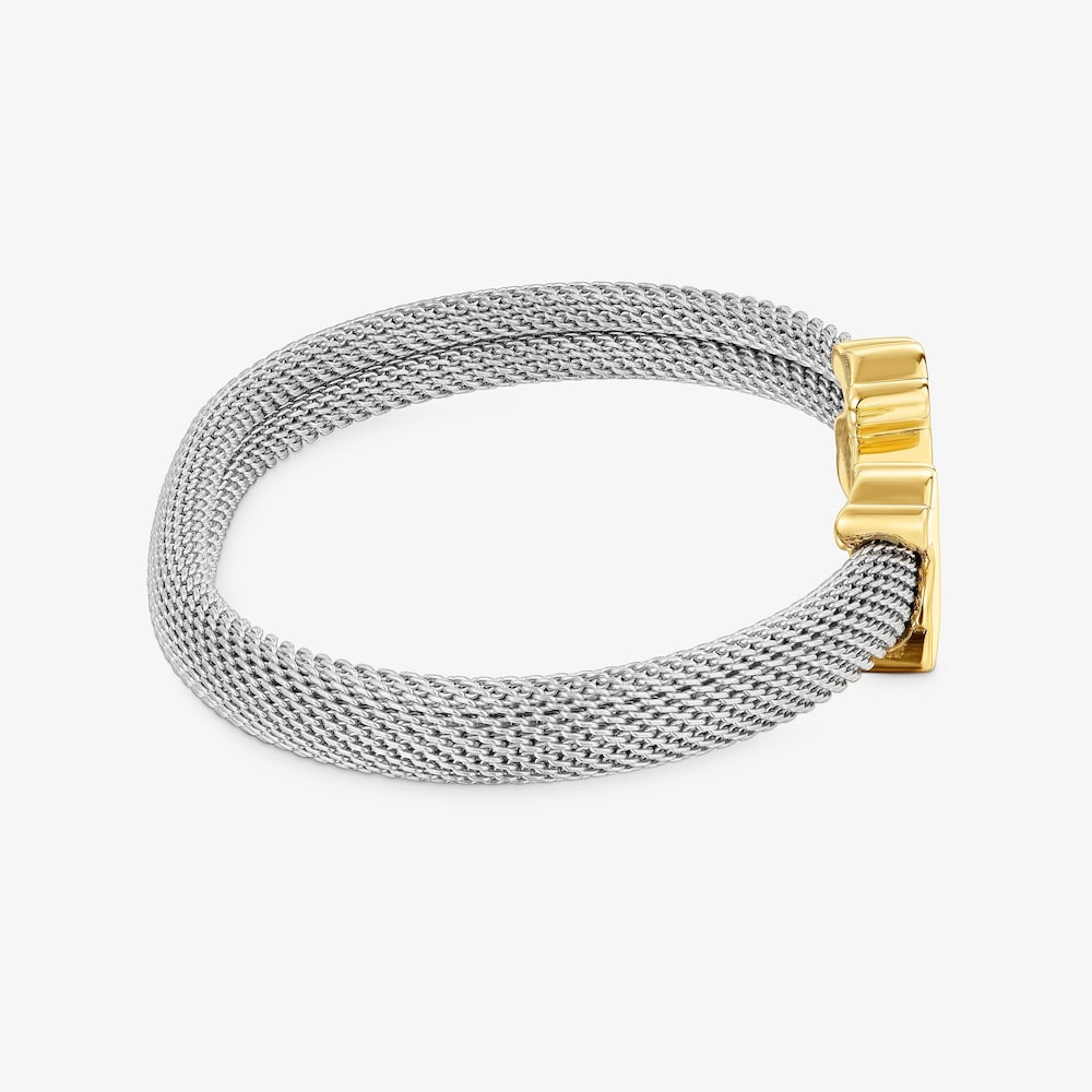 Pulsera esclava de oro 14 kt y acero 12 mm Icon Mesh