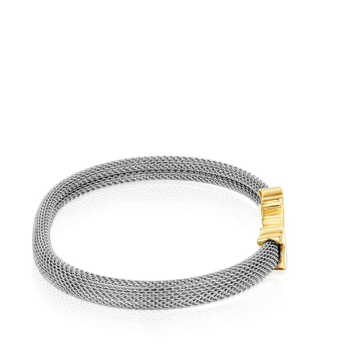 14kt gold and 8 mm steel Bangle Icon Mesh
