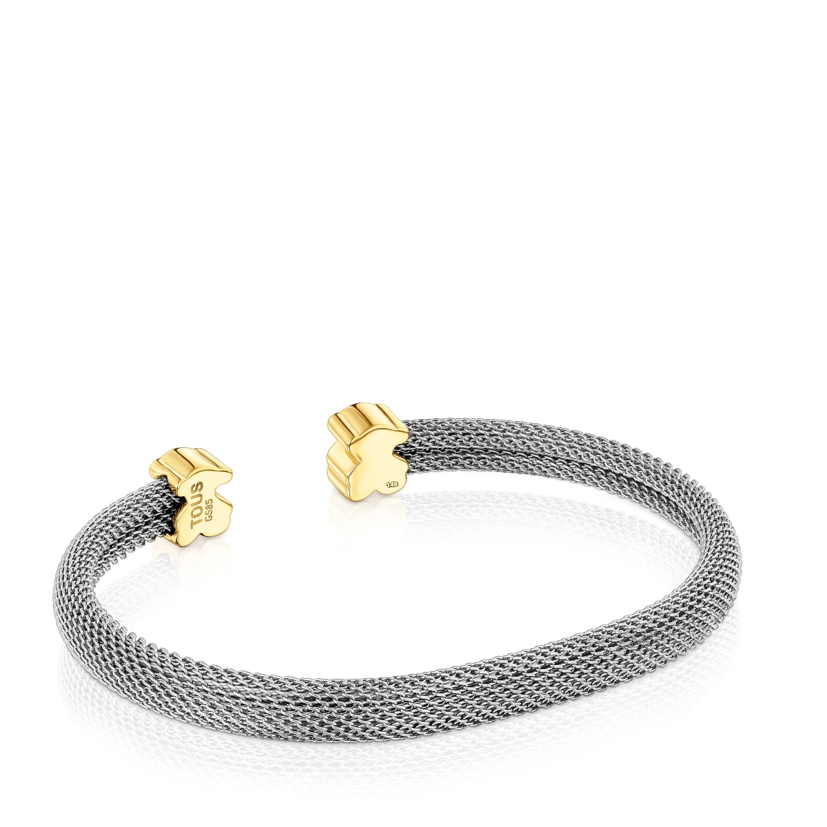 14kt gold and 8 mm steel Bangle Icon Mesh