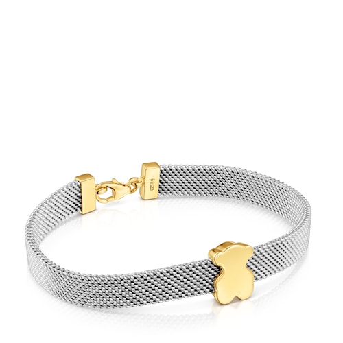 14kt gold and 12 mm steel Bracelet Icon Mesh