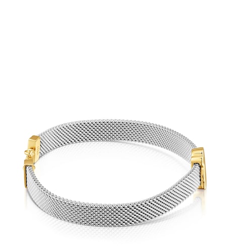 14kt gold and 12 mm steel Bracelet Icon Mesh