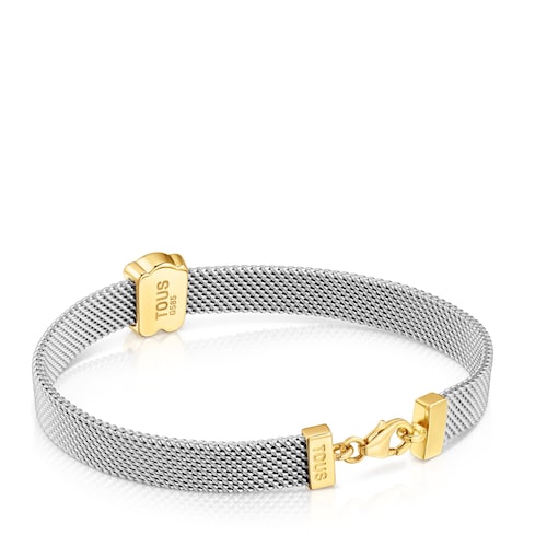 14kt gold and 12 mm steel Bracelet Icon Mesh