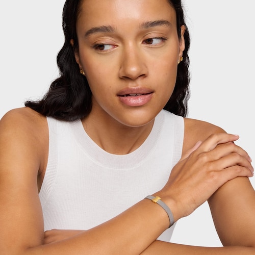 14kt gold and 12 mm steel Bracelet Icon Mesh