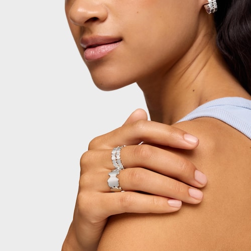 Silver double open Ring TOUS Sweet 40s