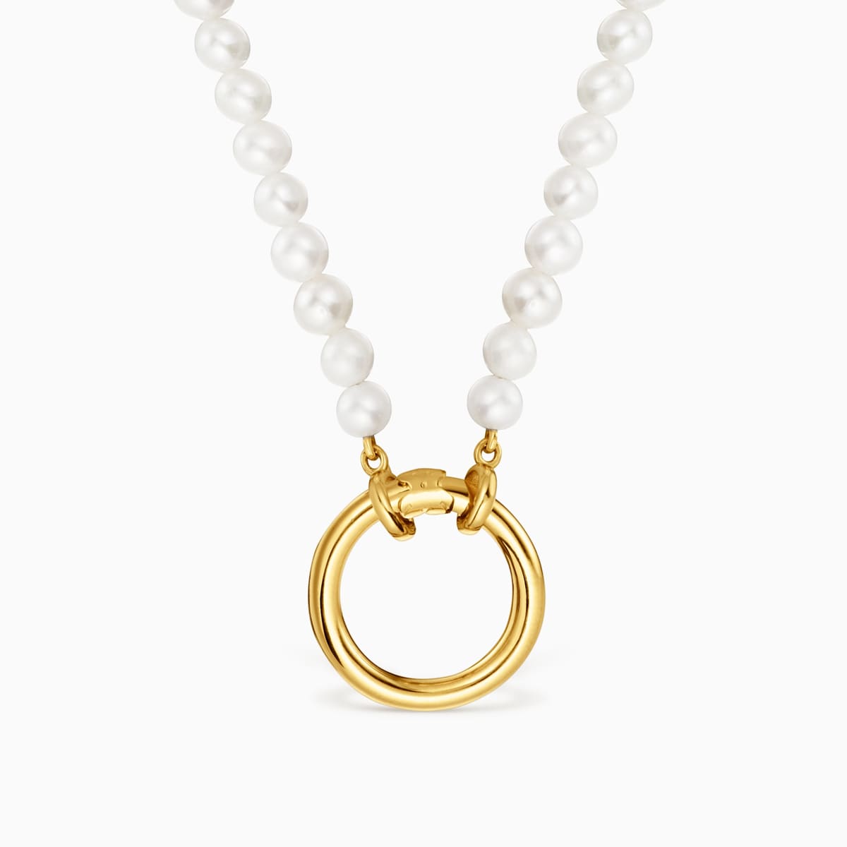 Tous - Collar Con Perlas Cultivadas Y Baño De Oro De 18 Kt Sobre Plata Hold - Blanco