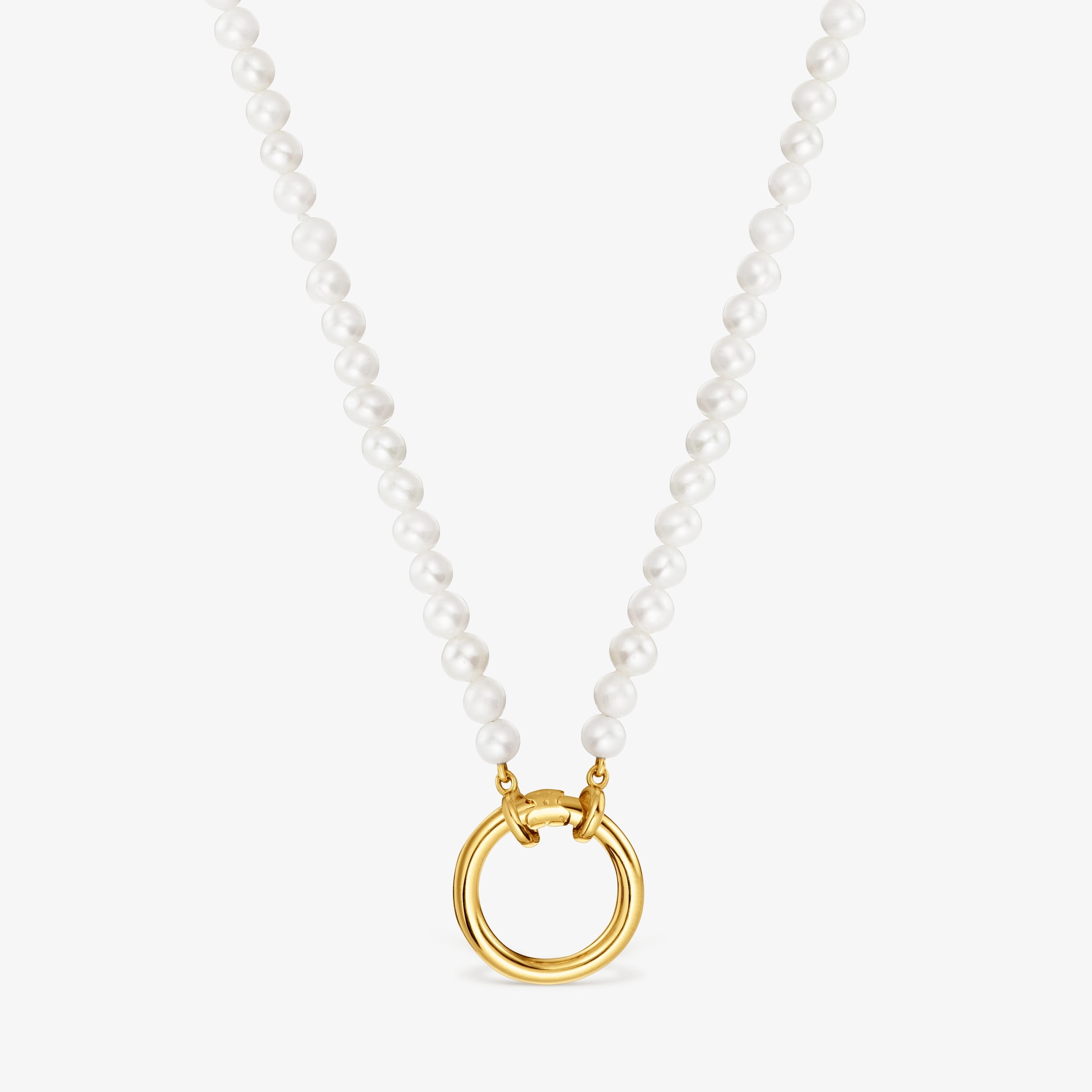 Necklace with cultured pearls and 18K gold vermeil Hold