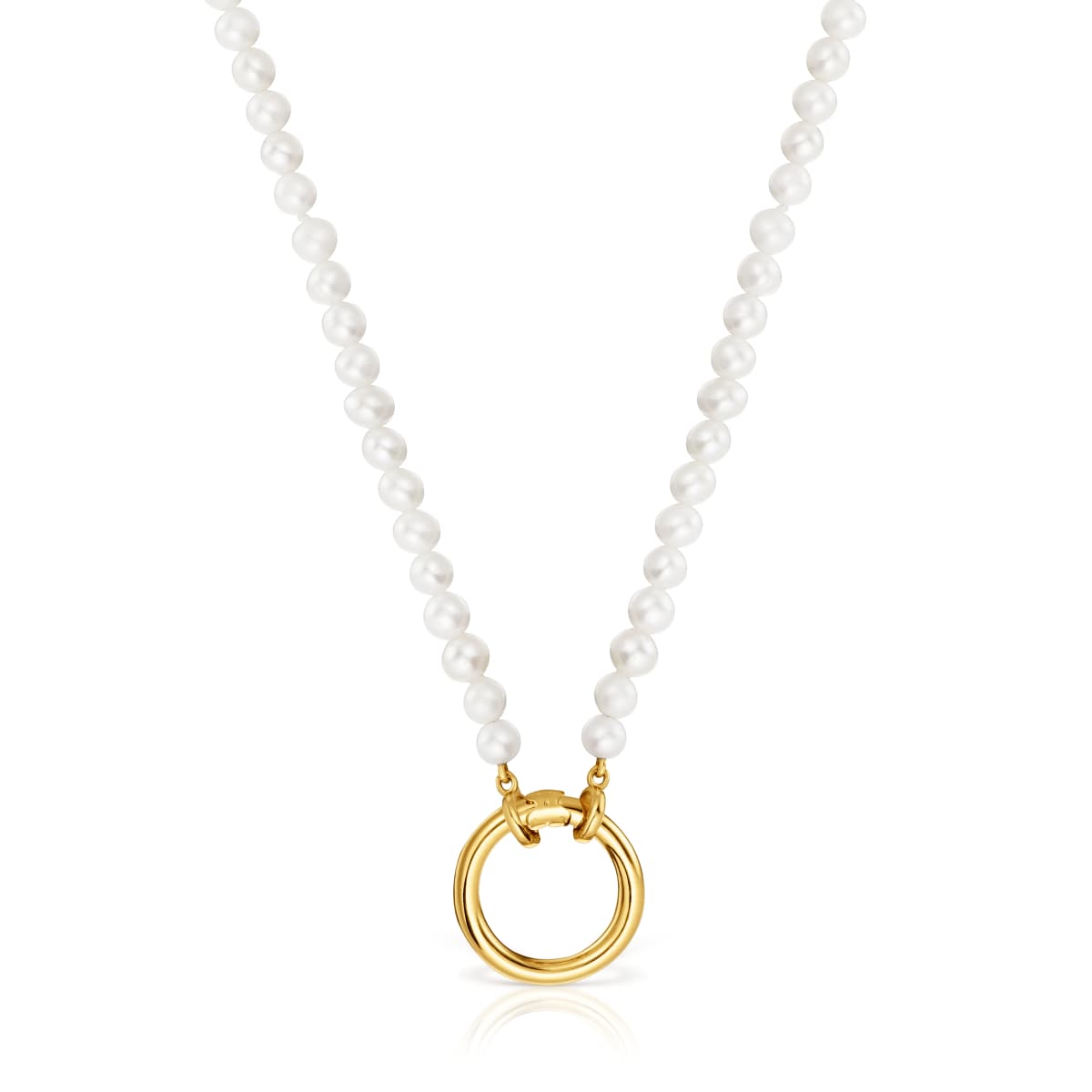 Tous - Collar Con Perlas Cultivadas Y Baño De Oro De 18 Kt Sobre Plata Hold - Dorado