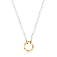 Necklace with cultured pearls and 18kt gold plating over silver Hold