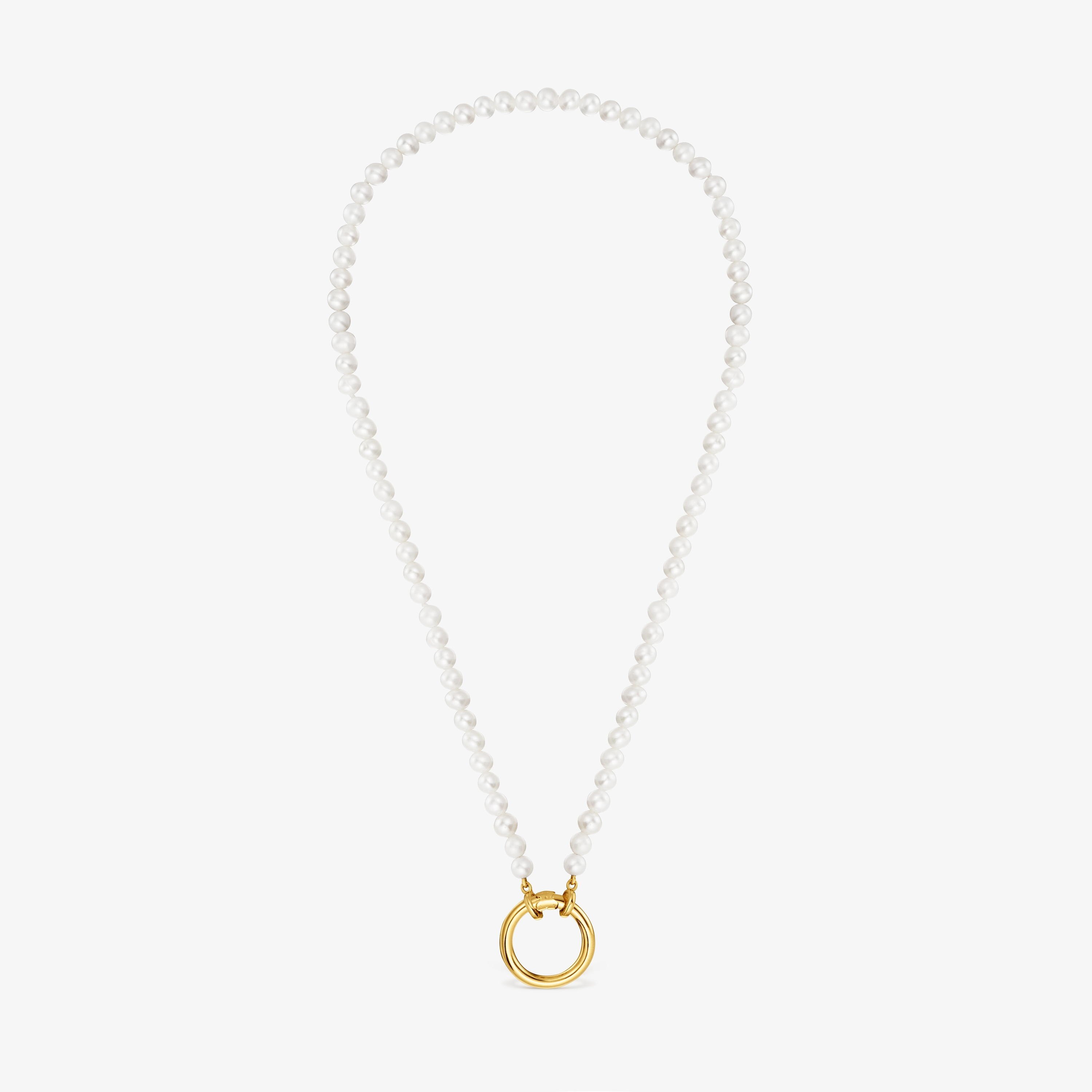 Necklace with cultured pearls and 18K gold vermeil Hold