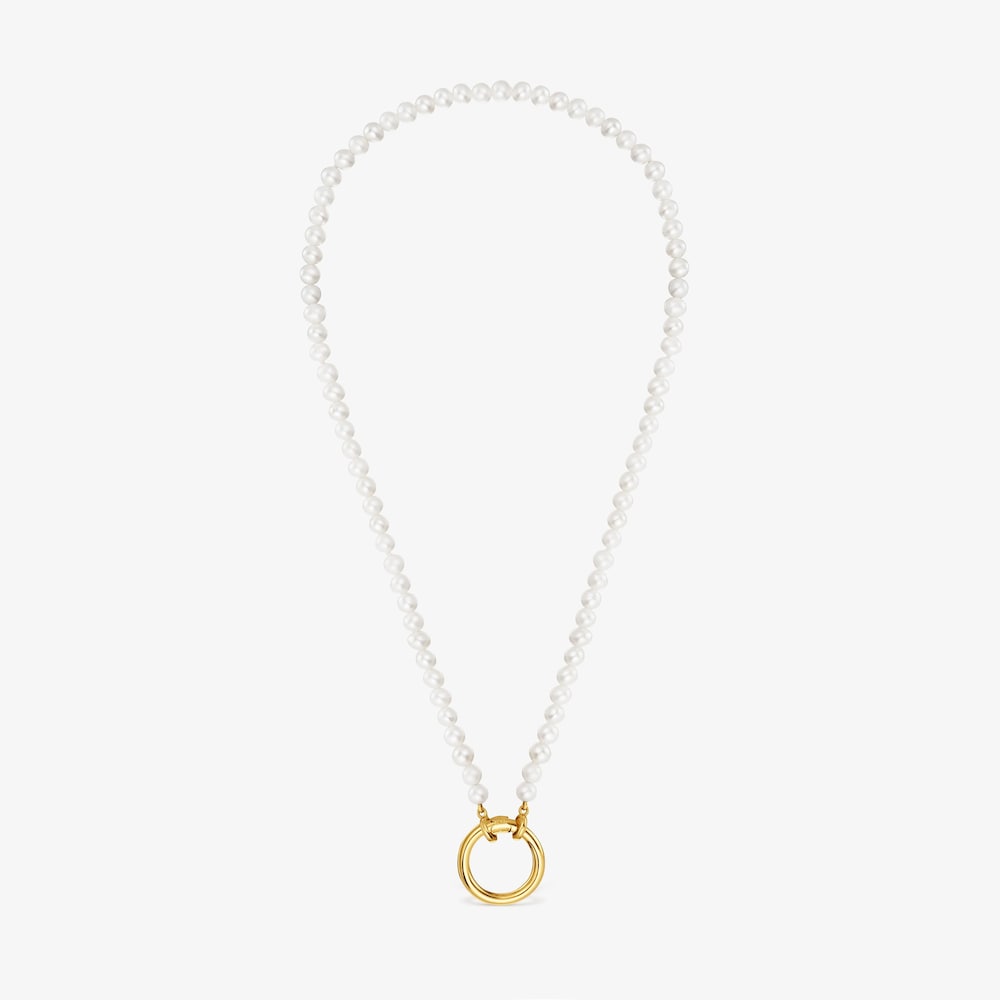 Necklace with cultured pearls and 18K gold vermeil Hold