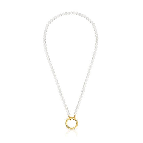 Necklace with cultured pearls and 18kt gold plating over silver Hold