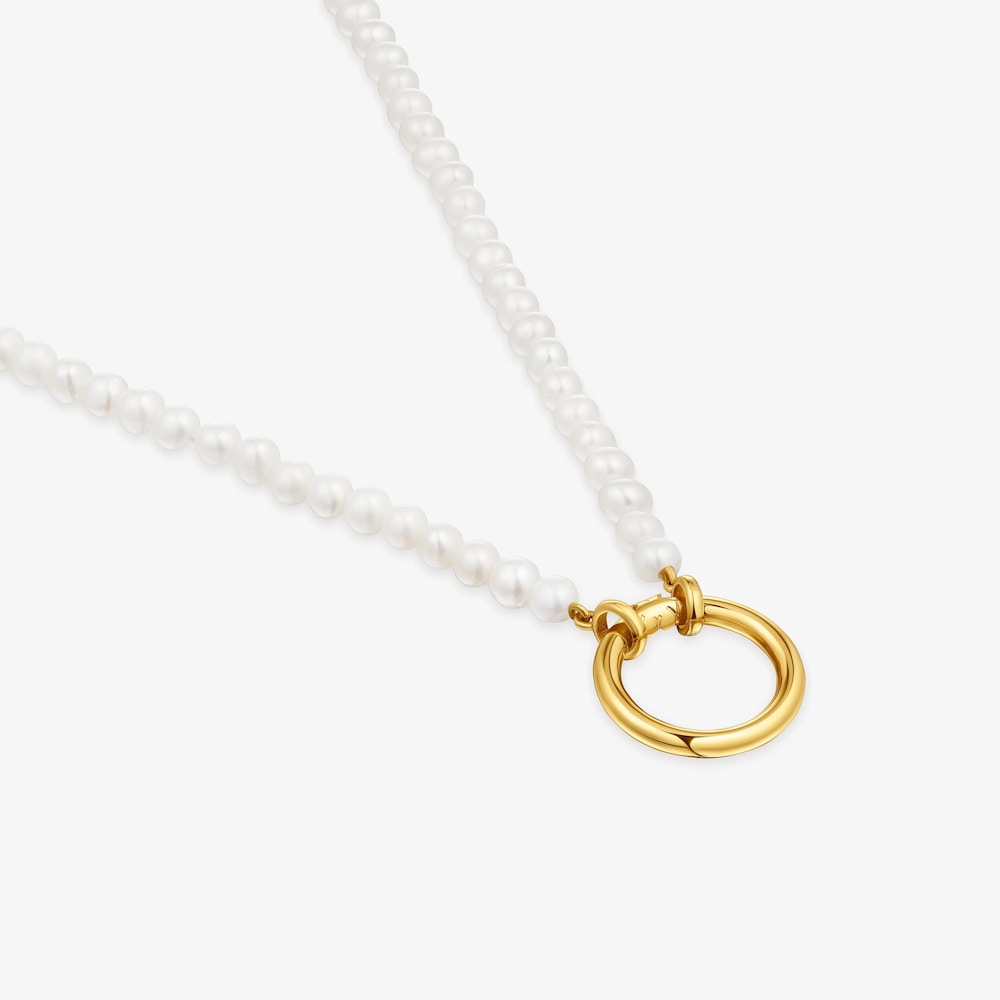 Necklace with cultured pearls and 18K gold vermeil Hold