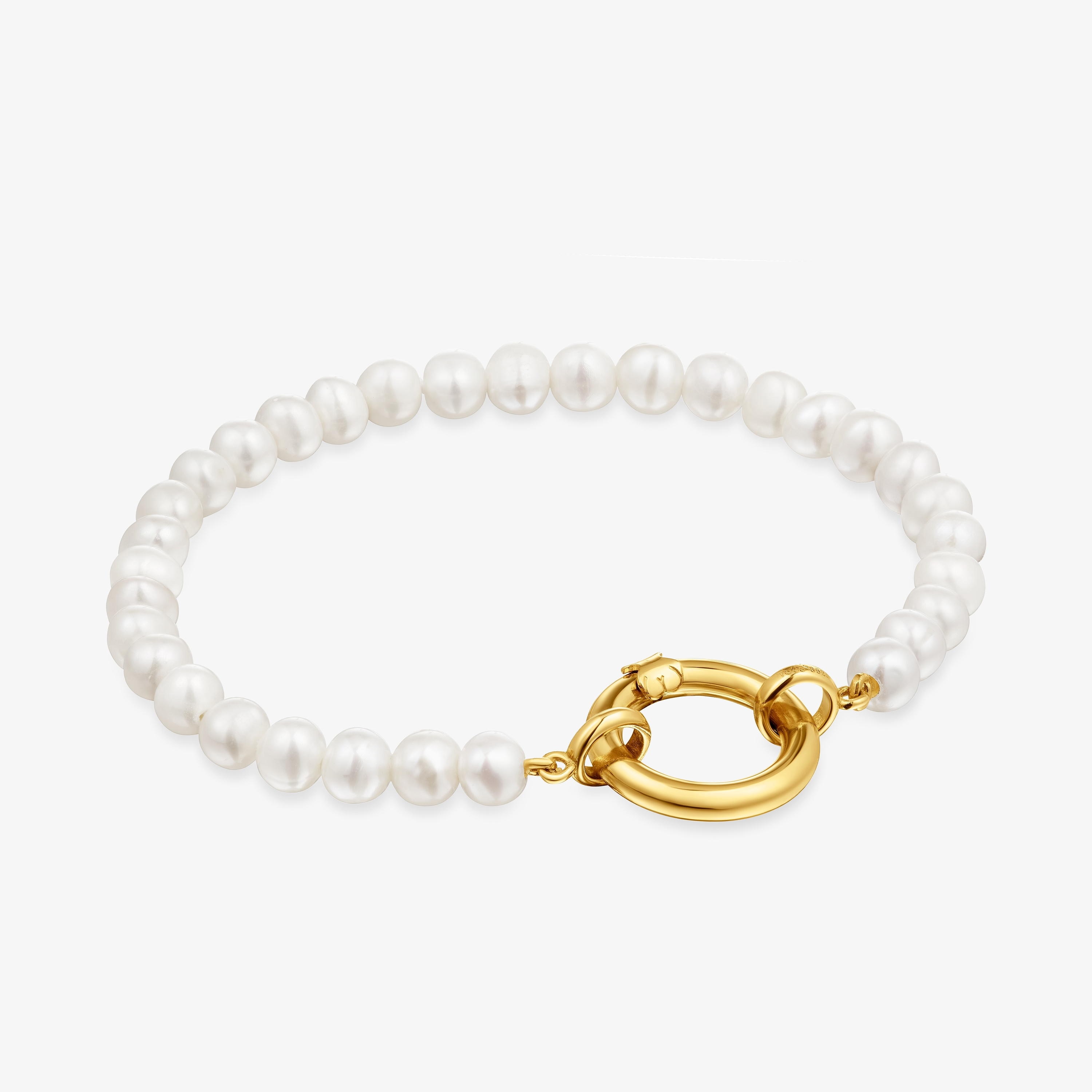 Bracelet with cultured pearls and 18K gold vermeil Hold