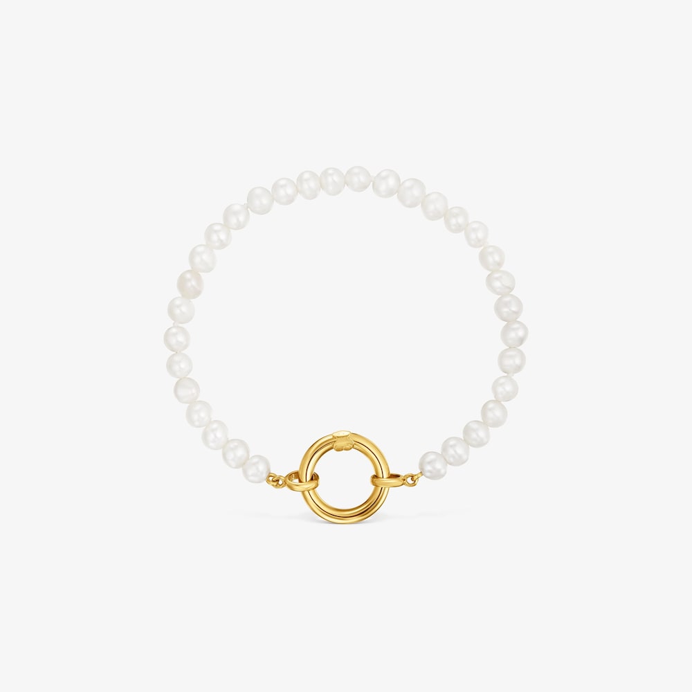 Bracelet with cultured pearls and 18K gold vermeil Hold