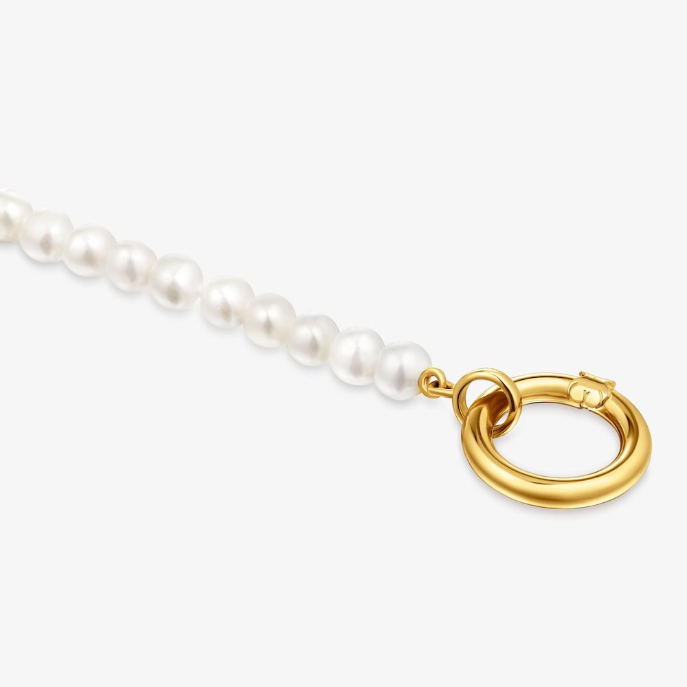 Bracelet with cultured pearls and 18K gold vermeil Hold