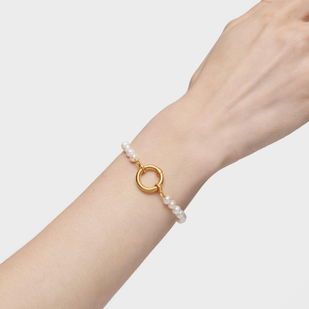 Bracelet with cultured pearls and 18K gold vermeil Hold