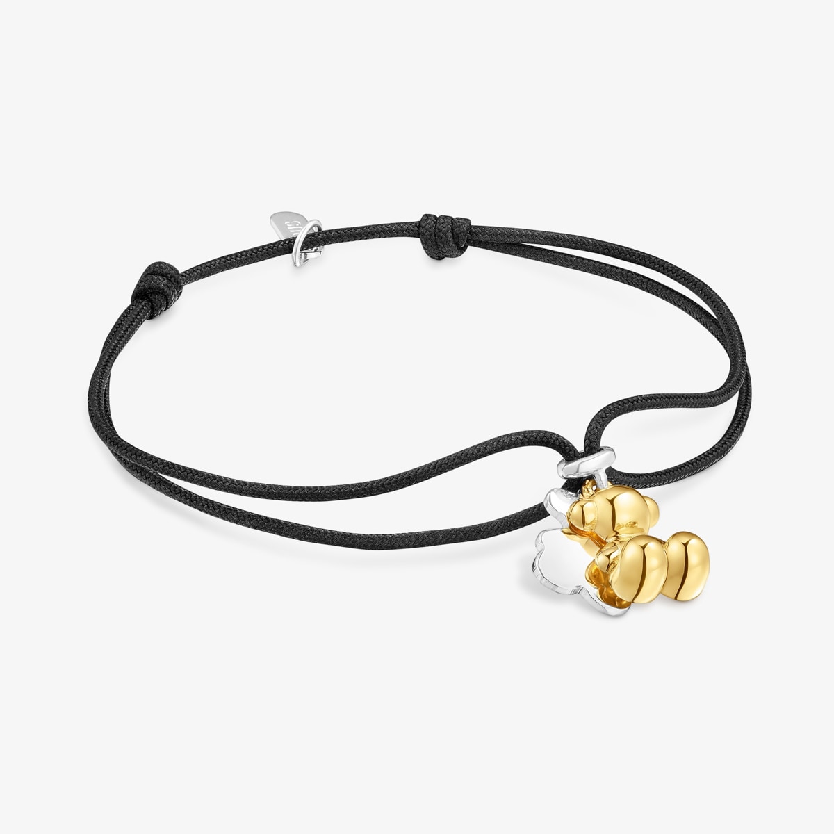 Tous - Pulsera Bicolor De Nylon Con Doble Oso Bold Bear - Negro