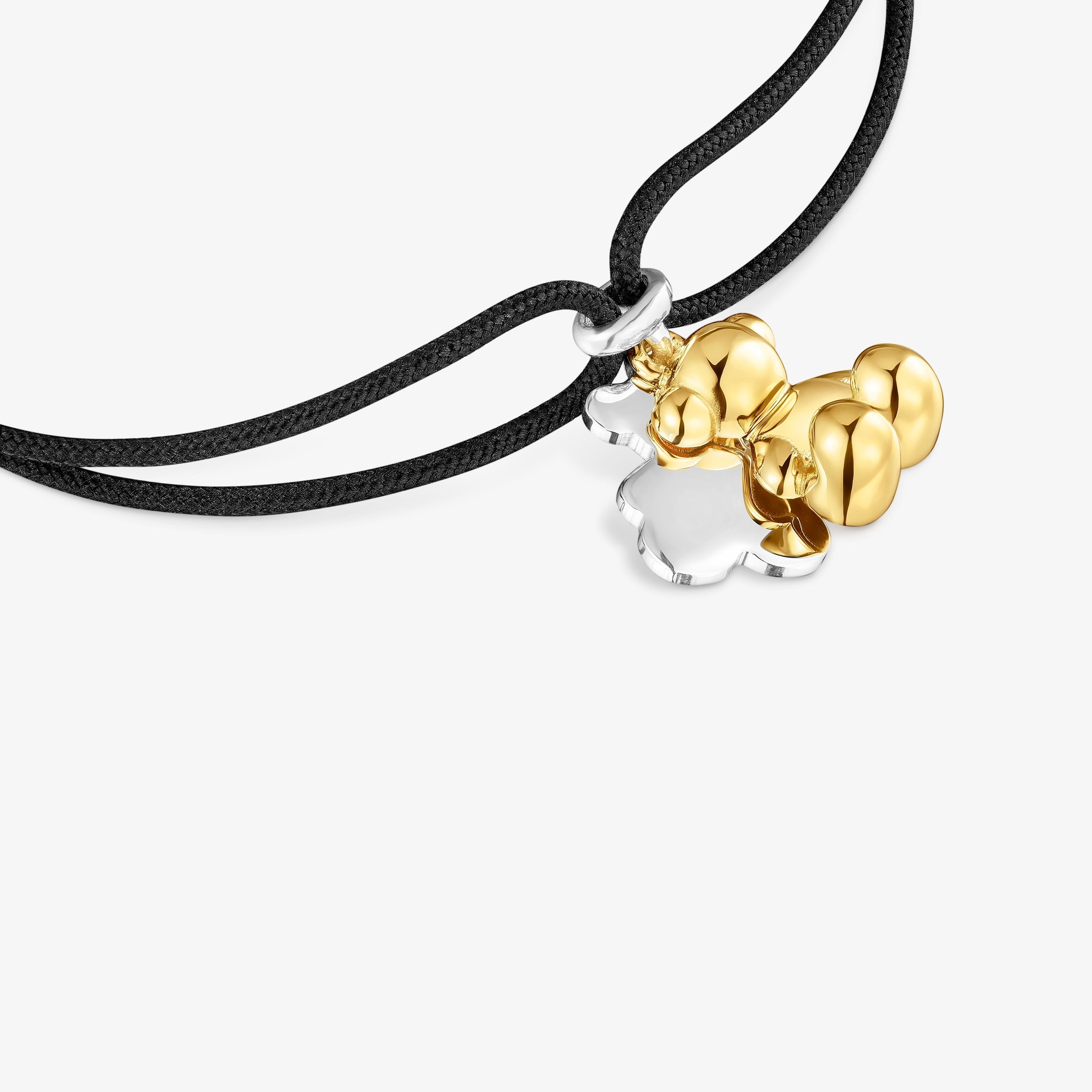 Two-tone nylon Bracelet with double bear Bold Bear