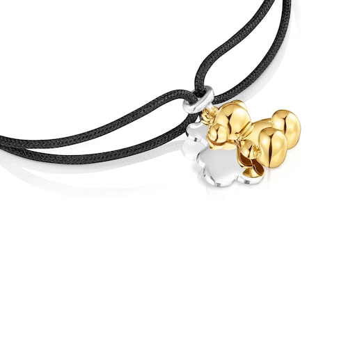 Pulsera bicolor de nylon con doble oso Bold Bear