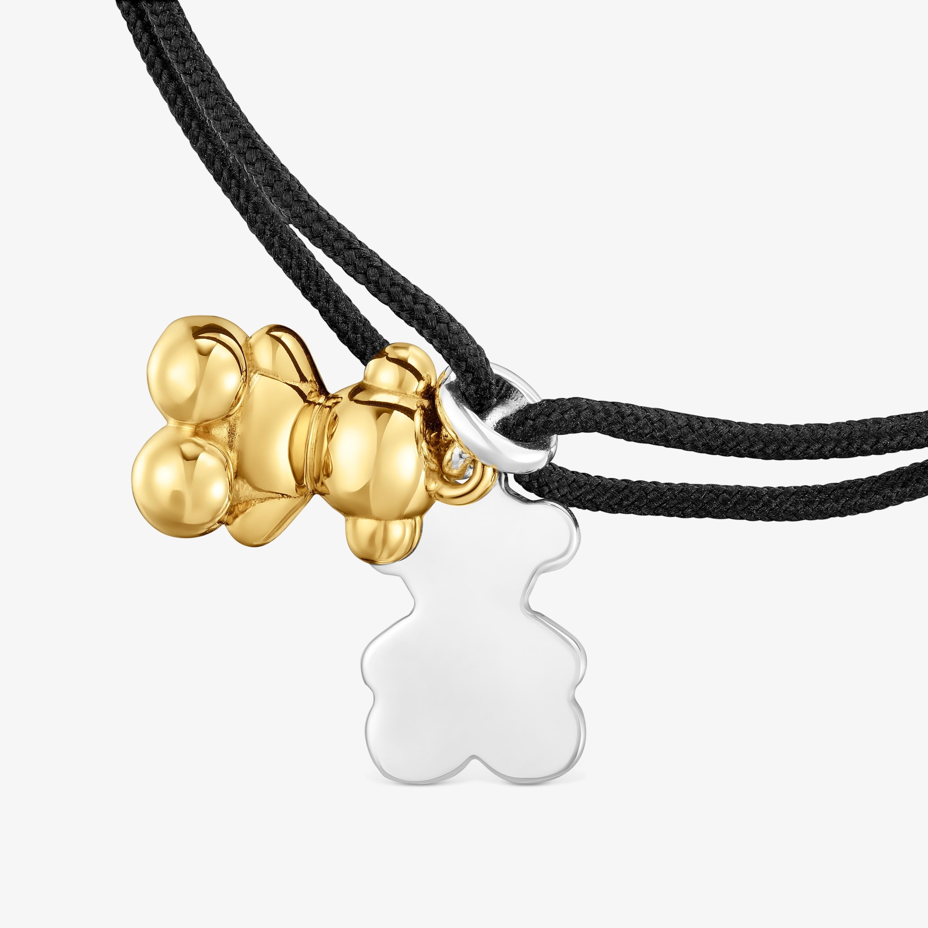 Two-tone nylon Bracelet with double bear Bold Bear