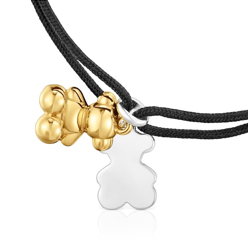Two-tone nylon Bracelet with double bear Bold Bear