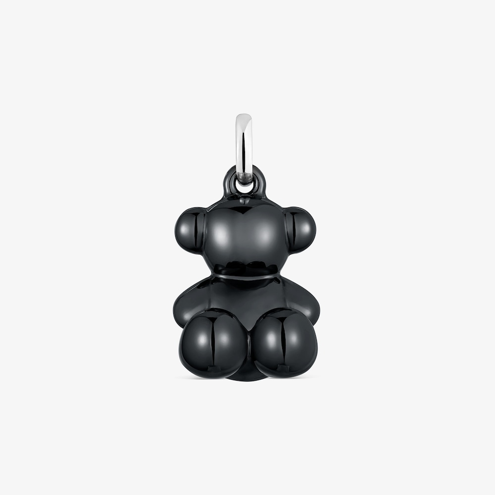 Wisiorek Bold Bear miś ze srebra i czarnej ceramiki