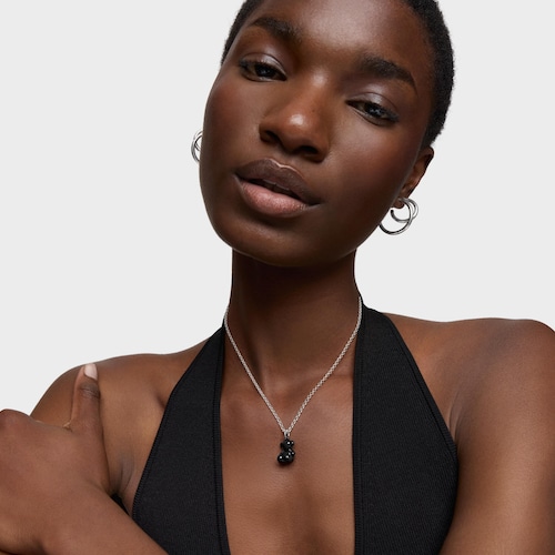 Colgante oso de plata y cerámica negra Bold Bear