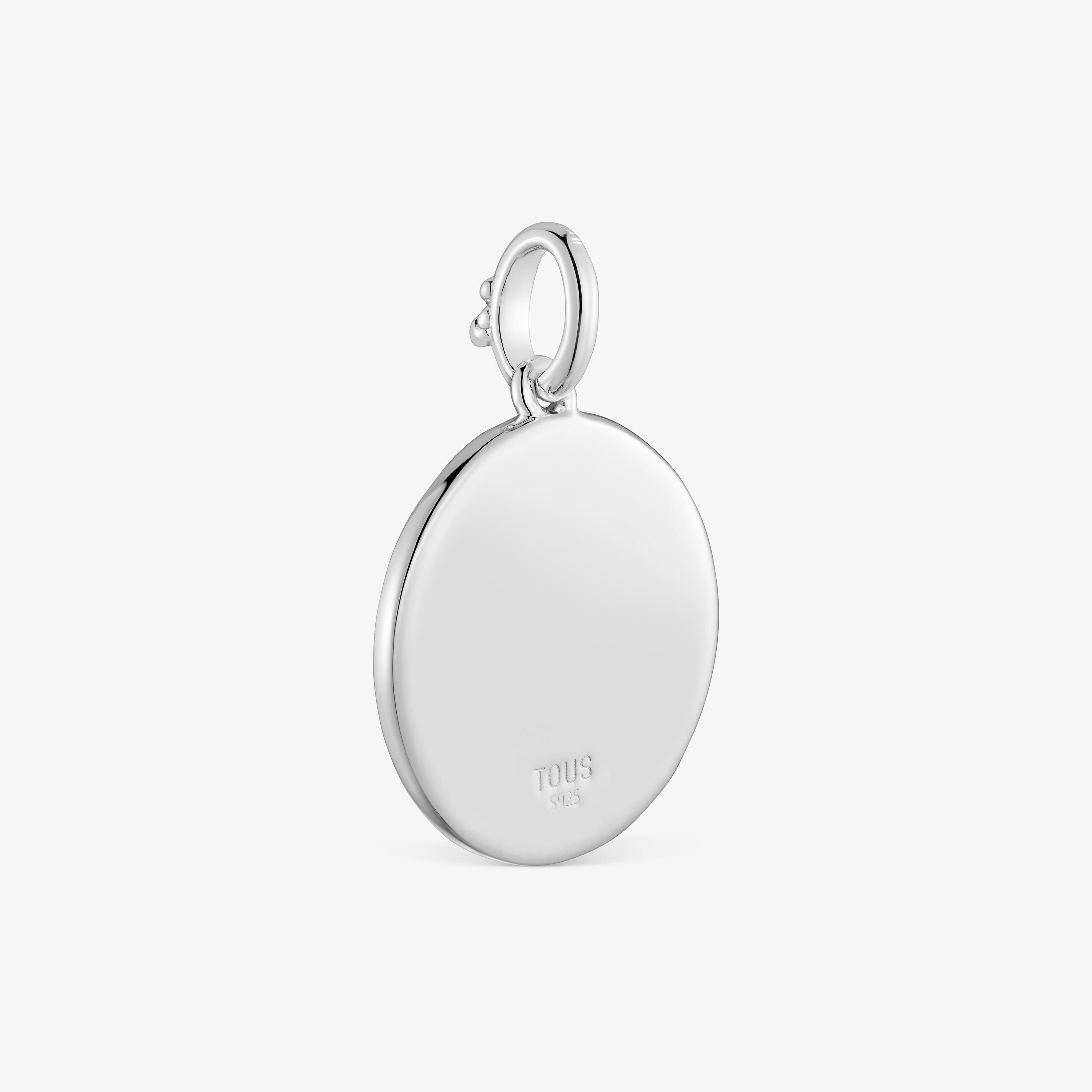Silver Pendant with onyx paw-print Medallions