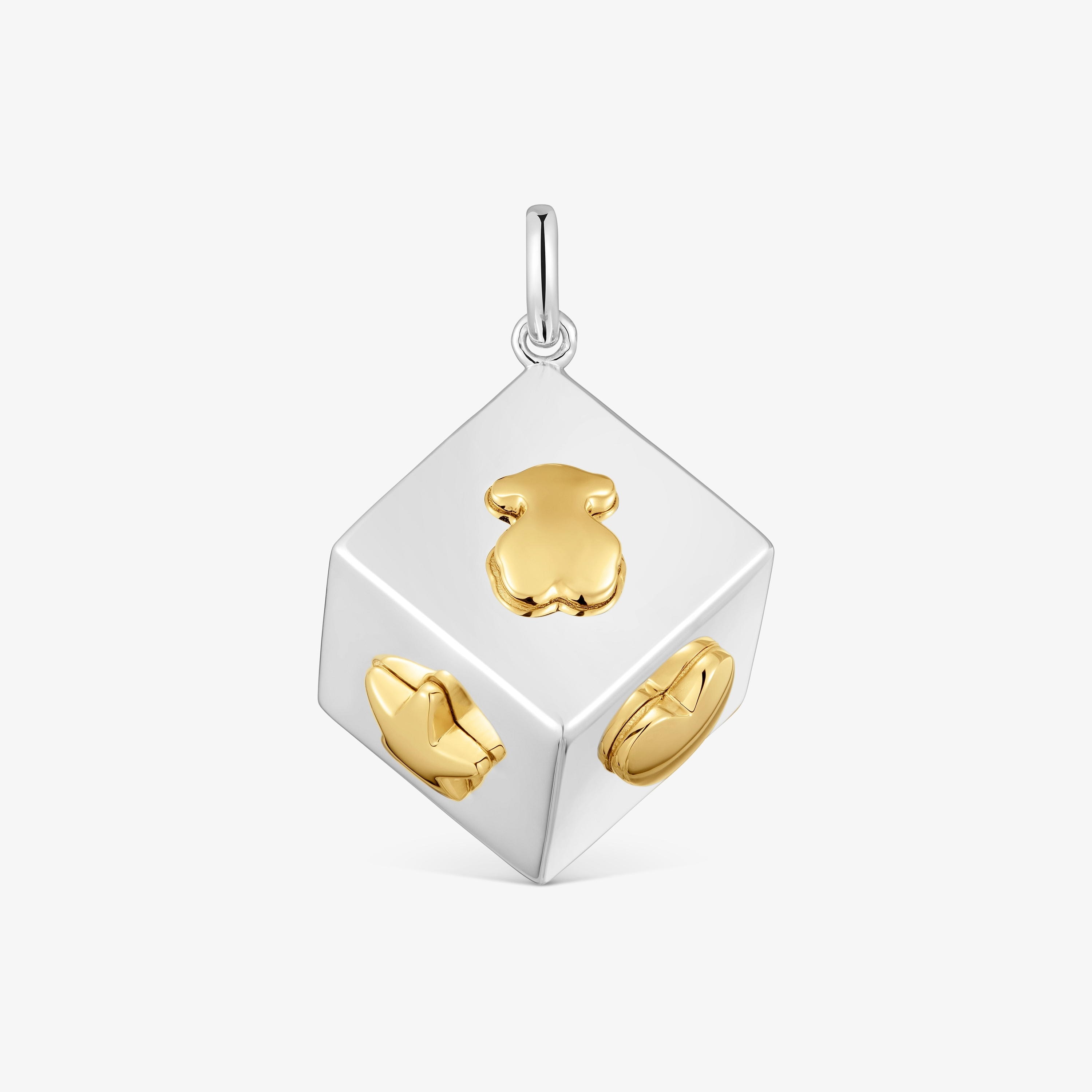 Two-tone dice Pendant with motifs Medallions
