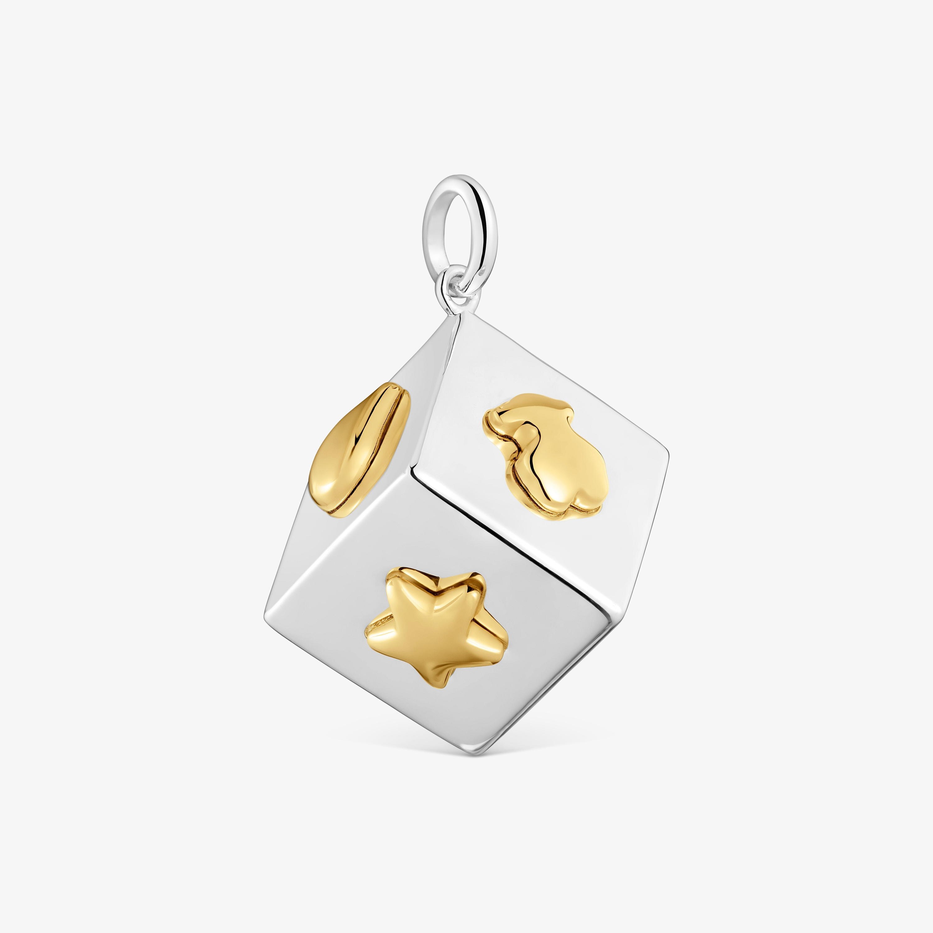 Two-tone dice Pendant with motifs Medallions