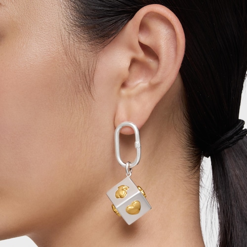 Two-tone dice Pendant with motifs Medallions