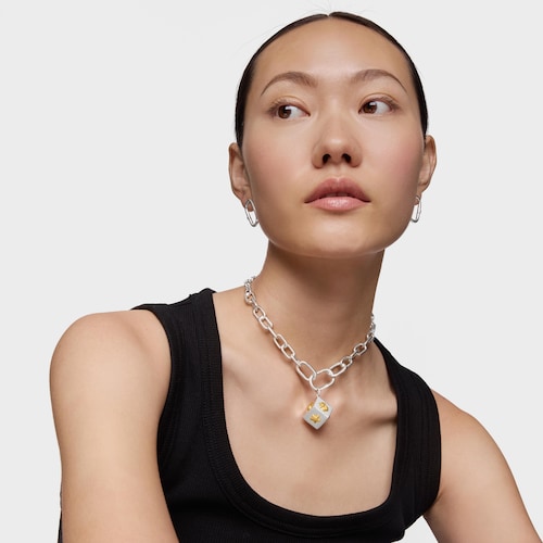 Two-tone dice Pendant with motifs Medallions