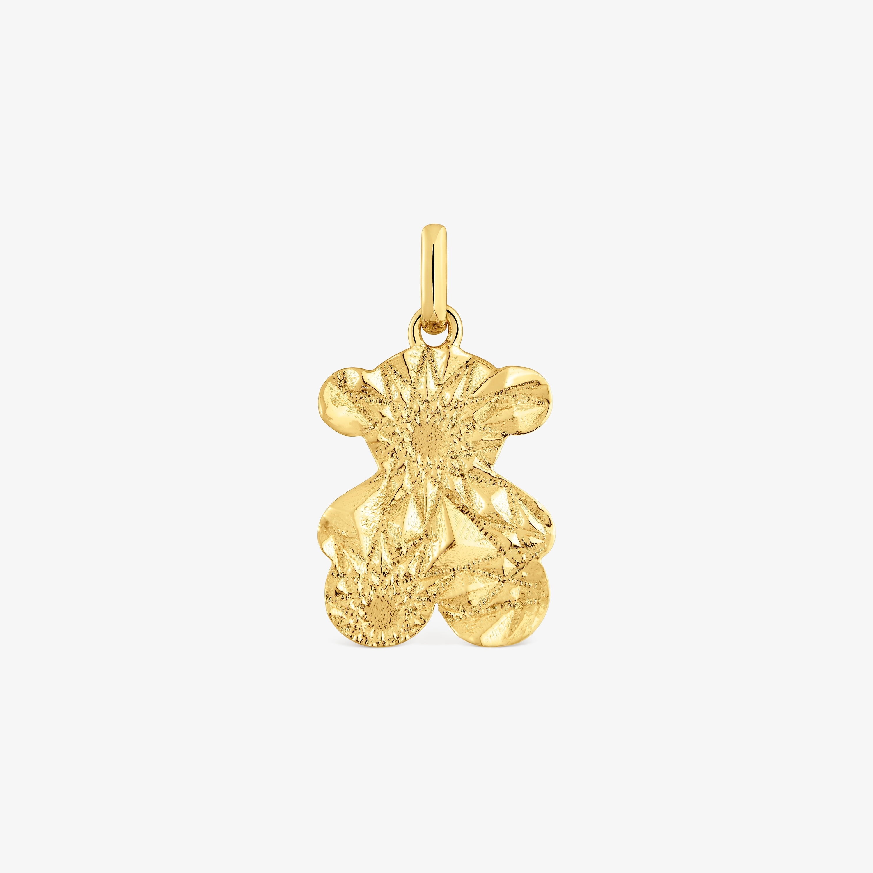 Machined bear Pendant with 18K gold vermeil Sweet Dolls