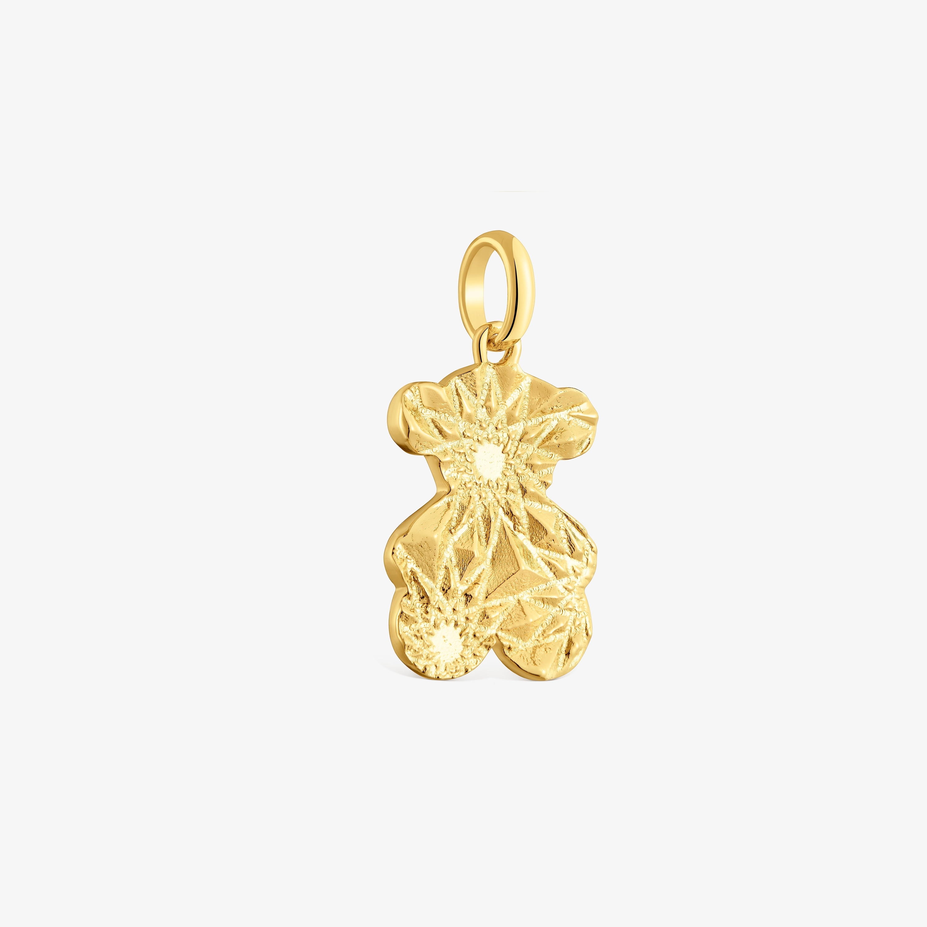 Machined bear Pendant with 18K gold vermeil Sweet Dolls