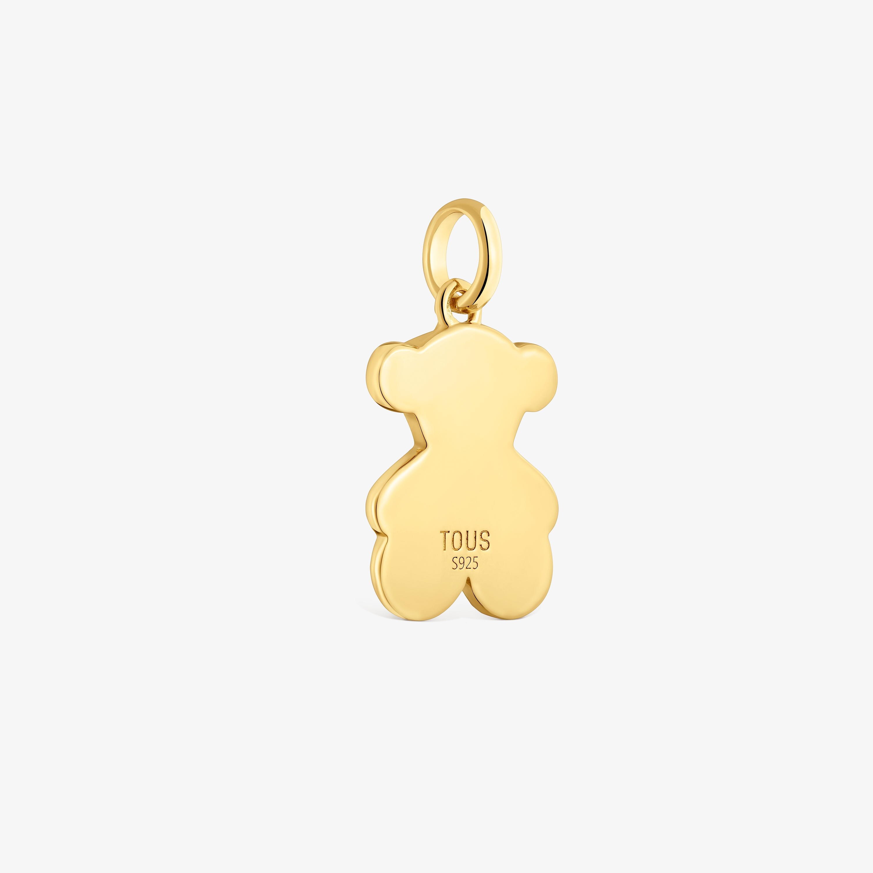 Machined bear Pendant with 18K gold vermeil Sweet Dolls