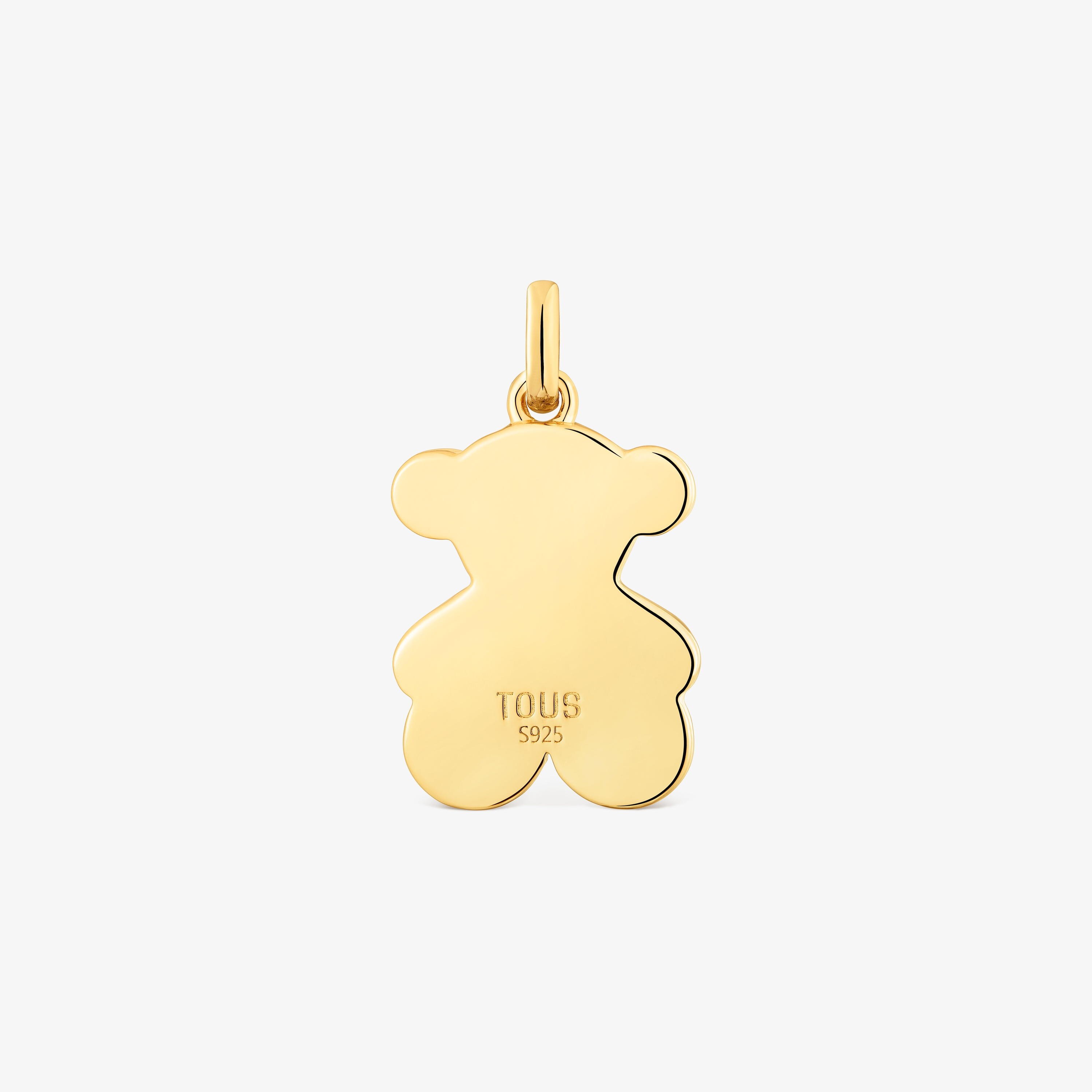 Machined bear Pendant with 18K gold vermeil Sweet Dolls
