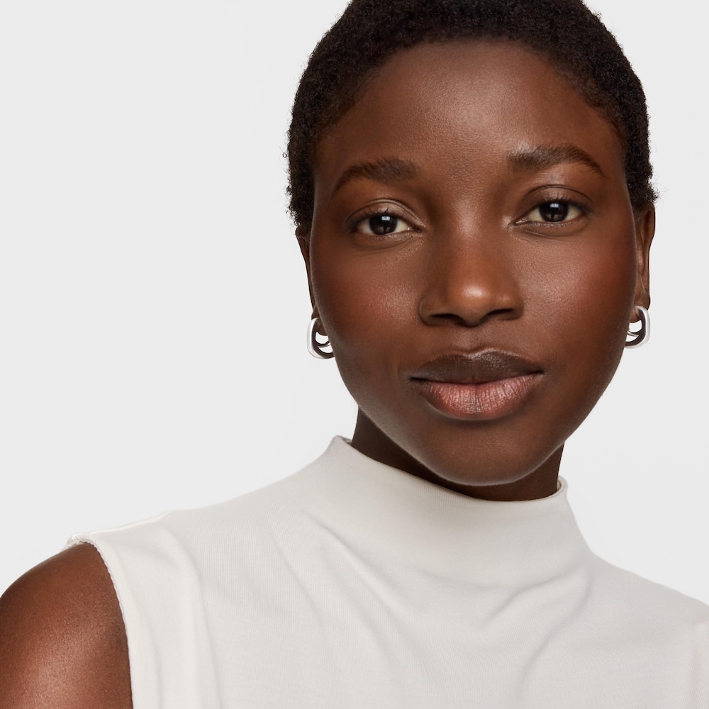 Silver double Hoop earrings Line